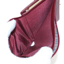 BURBERRY Kiss Lock Bifold Wallet PVC Canvas Bordeaux Gold Auth am12163V-19