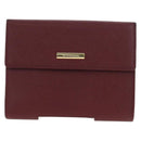 BURBERRY Kiss Lock Bifold Wallet PVC Canvas Bordeaux Gold Auth am12163V-2