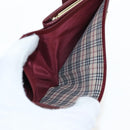 BURBERRY Kiss Lock Bifold Wallet PVC Canvas Bordeaux Gold Auth am12163V-20