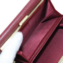 BURBERRY Kiss Lock Bifold Wallet PVC Canvas Bordeaux Gold Auth am12163V-21