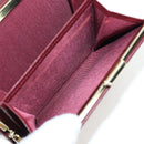 BURBERRY Kiss Lock Bifold Wallet PVC Canvas Bordeaux Gold Auth am12163V-22