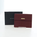 BURBERRY Kiss Lock Bifold Wallet PVC Canvas Bordeaux Gold Auth am12163V-23