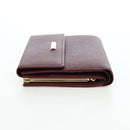 BURBERRY Kiss Lock Bifold Wallet PVC Canvas Bordeaux Gold Auth am12163V-4