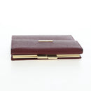 BURBERRY Kiss Lock Bifold Wallet PVC Canvas Bordeaux Gold Auth am12163V-6
