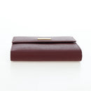 BURBERRY Kiss Lock Bifold Wallet PVC Canvas Bordeaux Gold Auth am12163V-7