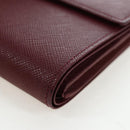 BURBERRY Kiss Lock Bifold Wallet PVC Canvas Bordeaux Gold Auth am12163V-9