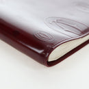 CARTIER Happy Birthday Note Cover Patent leather Bordeaux Gold Auth am12165V-11
