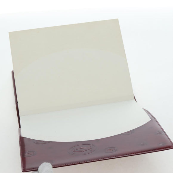 CARTIER Happy Birthday Note Cover Patent leather Bordeaux Gold Auth am12165V
