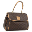 CELINE Macadam Canvas Hand Bag PVC Leather Brown Gold Auth am12166V-1
