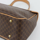 CELINE Macadam Canvas Hand Bag PVC Leather Brown Gold Auth am12166V-16