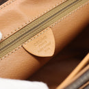 CELINE Macadam Canvas Hand Bag PVC Leather Brown Gold Auth am12166V-12