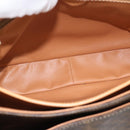CELINE Macadam Canvas Hand Bag PVC Leather Brown Gold Auth am12166V-10