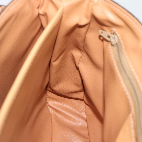 CELINE Macadam Canvas Hand Bag PVC Leather Brown Gold Auth am12166V