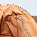 CELINE Macadam Canvas Hand Bag PVC Leather Brown Gold Auth am12166V-19
