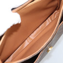 CELINE Macadam Canvas Hand Bag PVC Leather Brown Gold Auth am12166V-21