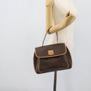 CELINE Macadam Canvas Hand Bag PVC Leather Brown Gold Auth am12166V-23