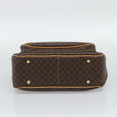 CELINE Macadam Canvas Hand Bag PVC Leather Brown Gold Auth am12166V-5