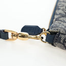 Christian Dior Trotter Canvas Saddle Pouch Navy Gold Auth am12177V-10