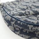 Christian Dior Trotter Canvas Saddle Pouch Navy Gold Auth am12177V-12