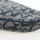 Christian Dior Trotter Canvas Saddle Pouch Navy Gold Auth am12177V-13