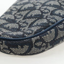 Christian Dior Trotter Canvas Saddle Pouch Navy Gold Auth am12177V-14