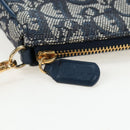 Christian Dior Trotter Canvas Saddle Pouch Navy Gold Auth am12177V-16