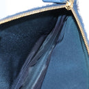 Christian Dior Trotter Canvas Saddle Pouch Navy Gold Auth am12177V-20