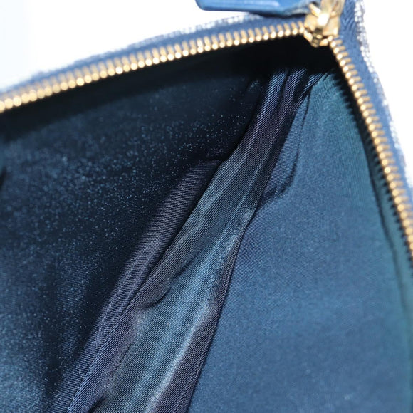 Christian Dior Trotter Canvas Saddle Pouch Navy Gold Auth am12177V