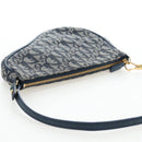 Christian Dior Trotter Canvas Saddle Pouch Navy Gold Auth am12177V-6