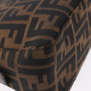 FENDI Zucca Canvas Mamma Baguette Shoulder Bag Black Brown Auth am12180V-12