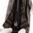 FENDI Zucca Canvas Mamma Baguette Shoulder Bag Black Brown Auth am12180V-17