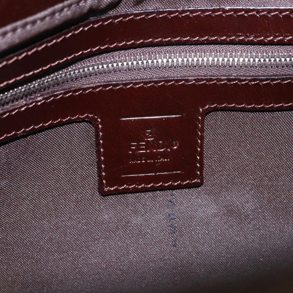 FENDI Zucca Canvas Mamma Baguette Shoulder Bag Black Brown Auth am12180V