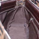 FENDI Zucca Canvas Mamma Baguette Shoulder Bag Black Brown Auth am12180V-21