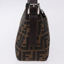 FENDI Zucca Canvas Mamma Baguette Shoulder Bag Black Brown Auth am12180V-5