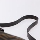 FENDI Zucca Canvas Mamma Baguette Shoulder Bag Black Brown Auth am12180V-8