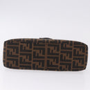 FENDI Zucca Canvas Mamma Baguette Shoulder Bag Black Brown Auth am12180V-9