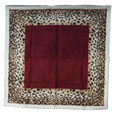Christian Dior Leopard Scarf Silk Bordeaux Auth am12187M-1
