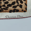 Christian Dior Leopard Scarf Silk Bordeaux Auth am12187M-11