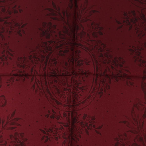 Christian Dior Leopard Scarf Silk Bordeaux Auth am12187M