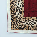 Christian Dior Leopard Scarf Silk Bordeaux Auth am12187M-8