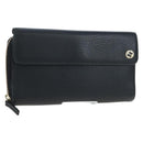 GUCCI Interlocking Round Long Wallet Leather Outlet Black 449397 Auth am12188V-1