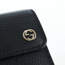 GUCCI Interlocking Round Long Wallet Leather Outlet Black 449397 Auth am12188V-17