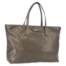 GUCCI GG implementation Tote Bag PVC Gray 211120 Auth am12189V-1
