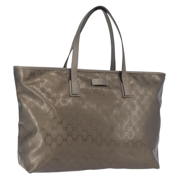 GUCCI GG implementation Tote Bag PVC Gray 211120 Auth am12189V