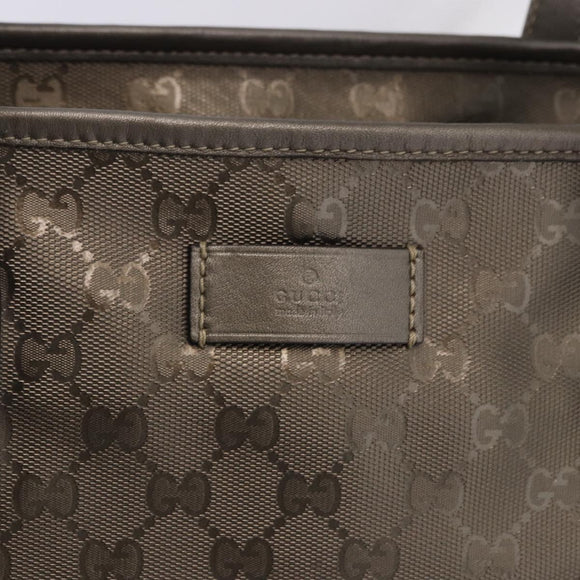 GUCCI GG implementation Tote Bag PVC Gray 211120 Auth am12189V