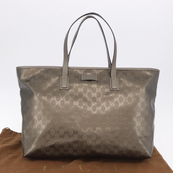 GUCCI GG implementation Tote Bag PVC Gray 211120 Auth am12189V