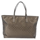 GUCCI GG implementation Tote Bag PVC Gray 211120 Auth am12189V-3