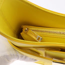 Salvatore Ferragamo Gancini Hand Bag Patent leather Yellow Gold Auth am12197M-19
