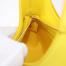 Salvatore Ferragamo Gancini Hand Bag Patent leather Yellow Gold Auth am12197M-21