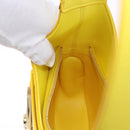 Salvatore Ferragamo Gancini Hand Bag Patent leather Yellow Gold Auth am12197M-22